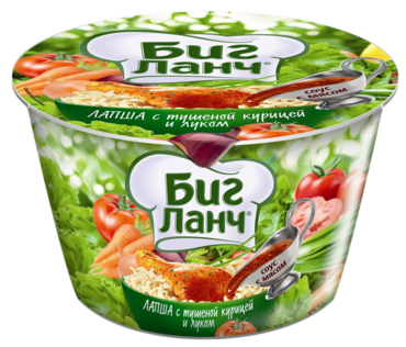 Лапша «Биг Ланч» быстрого приготовления с тушеной курицей и луком, 90 г Лапша «Биг Ланч» быстрого приготовления с тушеной курицей и луком, 90 г