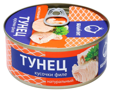 Тунец «Белый кит» кусочки филе, 140 г Тунец «Белый кит» кусочки филе, 140 г
