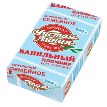 Мороженое «Чистая линия» Семейный пломбир ванильный, 200 г Мороженое «Чистая линия» Семейный пломбир ванильный, 200 г