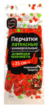 Перчатки хозяйственные «Континентпак» с длинной манжетой 25 см, размер М Перчатки хозяйственные «Континентпак» с длинной манжетой 25 см, размер М