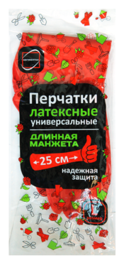 Перчатки хозяйственные «Континентпак» с длинной манжетой 25 см, размер L Перчатки хозяйственные «Континентпак» с длинной манжетой 25 см, размер L
