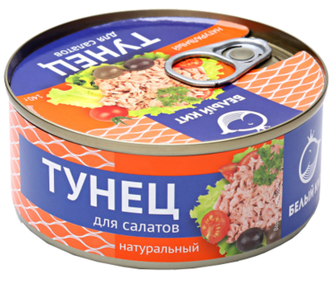 Тунец «Белый кит» для салатов, 140 г Тунец «Белый кит» для салатов, 140 г