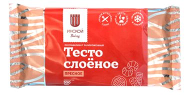 Тесто «Инской» слоеное пресное, 500 г Тесто «Инской» слоеное пресное, 500 г