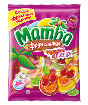 Жевательный мармелад «Mamba» «Фрумеладки» Фрукты и йогурт, 140 г Жевательный мармелад «Mamba» «Фрумеладки» Фрукты и йогурт, 140 г