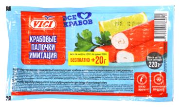 Крабовые палочки имитация «Vici», 200 г Крабовые палочки имитация «Vici», 200 г