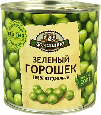 Зелёный горошек консервированный «Домашние заготовки», 400 г