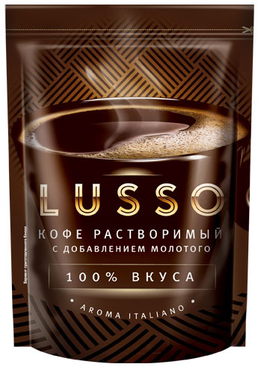 «LUSSO», кофе растворимый с добавлением молотого, 40 г «LUSSO», кофе растворимый с добавлением молотого, 40 г