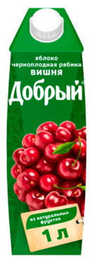 Сок «Добрый» Яблоко -Вишня-Черноплодная рябина, 1 л Сок «Добрый» Яблоко -Вишня-Черноплодная рябина, 1 л