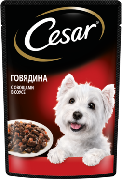 Влажный корм «Cesar» для взрослых собак, с говядиной и овощами в соусе, 85 г Влажный корм «Cesar» для взрослых собак, с говядиной и овощами в соусе, 85 г