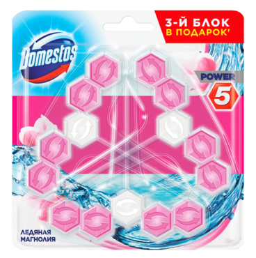 Блок для унитаза «Domestos Power 5» «Ледяная магнолия», 165 г Блок для унитаза «Domestos Power 5» «Ледяная магнолия», 165 г