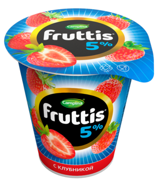 Продукт йогрутный 5% «Fruttis» сливочное лакомство клубника, 290 г Продукт йогрутный 5% «Fruttis» сливочное лакомство клубника, 290 г