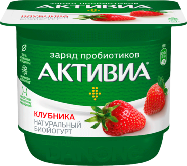 Биойогурт 2.9% «Активиа» с клубникой, 150 г Биойогурт 2.9% «Активиа» с клубникой, 150 г