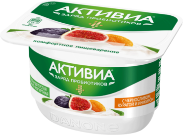 Биопродукт 4.2% «Активиа» Творожная Чернослив, курага, инжир, 130 г Биопродукт 4.2% «Активиа» Творожная Чернослив, курага, инжир, 130 г