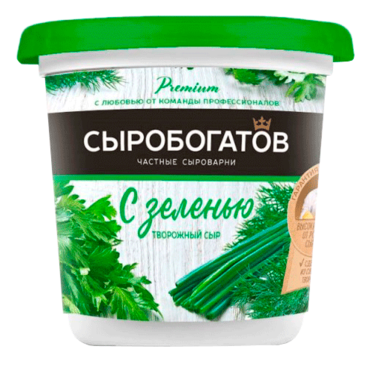 Сыр творожный 55% «Сыробогатов» Зелень, 140 г Сыр творожный 55% «Сыробогатов» Зелень, 140 г