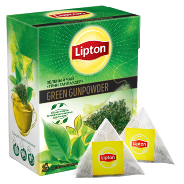 Чай «Lipton» Зеленый Порох, 20 пирамидок Чай «Lipton» Зеленый Порох, 20 пирамидок