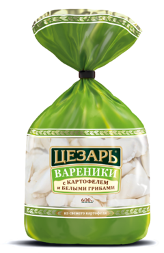 Вареники «Цезарь» с картофелем и белыми грибами, 600 г Вареники «Цезарь» с картофелем и белыми грибами, 600 г
