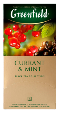 Чай черный «Greenfield» Currant & Mint, 25 пакетиков, 50 г Чай черный «Greenfield» Currant & Mint, 25 пакетиков, 50 г
