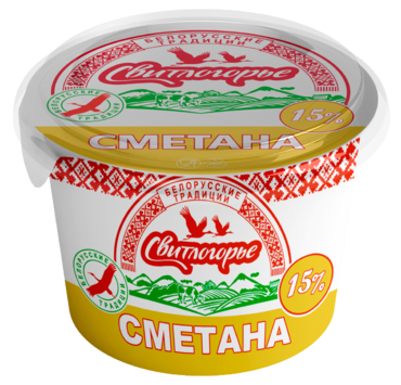 Сметана 15% «Свитлогорье», 380 г Сметана 15% «Свитлогорье», 380 г