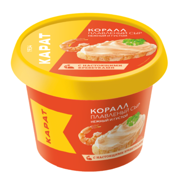Сыр плавленый 45% «Карат» Коралл с креветками, 230 г Сыр плавленый 45% «Карат» Коралл с креветками, 230 г