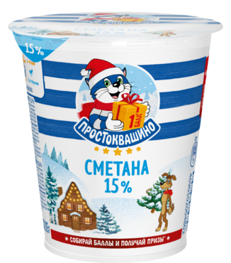 Сметана 15% «Простоквашино», 315 г Сметана 15% «Простоквашино», 315 г