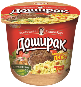 Пюре картофельное «Доширак» со вкусом мяса, 40 г Пюре картофельное «Доширак» со вкусом мяса, 40 г