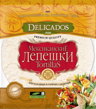 Лепешки «Delicados» Тортильи пшеничные оригинальные, 400 г Лепешки «Delicados» Тортильи пшеничные оригинальные, 400 г