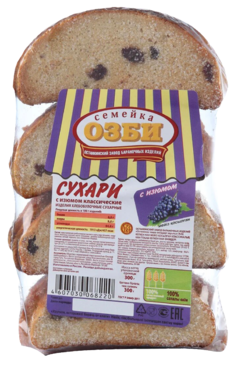 Сухарики «Семейка ОЗБИ» с изюмом, 300 г Сухарики «Семейка ОЗБИ» с изюмом, 300 г