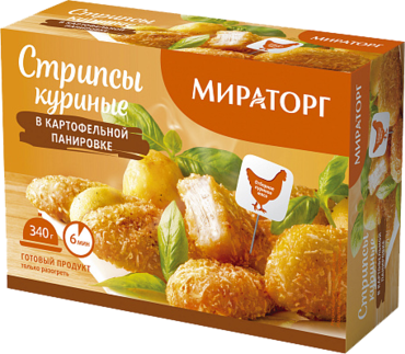 Стрипсы куриные «Мираторг» в картофельной панировке, 340 г Стрипсы куриные «Мираторг» в картофельной панировке, 340 г