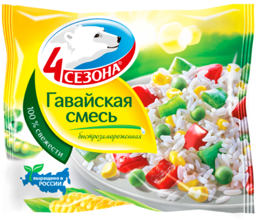 Овощная смесь «4 сезона» «Гавайская», 400 г Овощная смесь «4 сезона» «Гавайская», 400 г