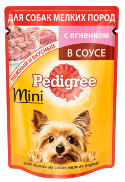 Влажный корм для взрослых собак миниатюрных пород «Pedigree» с ягненком и овощами в соусе, 85 г Влажный корм для взрослых собак миниатюрных пород «Pedigree» с ягненком и овощами в соусе, 85 г