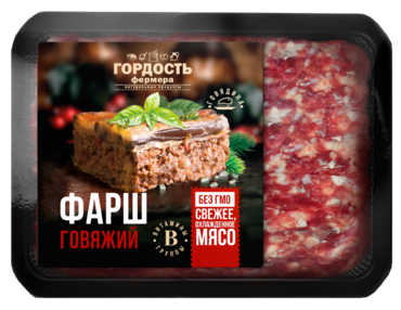 Фарш «Гордость фермера» Говяжий, 400 г Фарш «Гордость фермера» Говяжий, 400 г