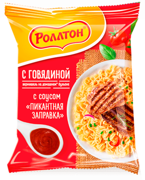 Вермишель «Роллтон» с говядиной и соусом «Пикантная заправка», 65 г Вермишель «Роллтон» с говядиной и соусом «Пикантная заправка», 65 г