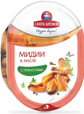 Мясо мидии «Санта Бремор» в масле «Южные пряности», 150 г Мясо мидии «Санта Бремор» в масле «Южные пряности», 150 г