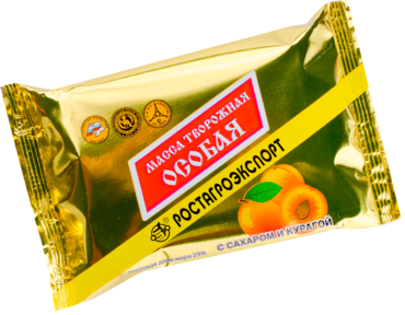 Масса творожная 23% «Ростагроэкспорт» «Особая» с курагой, 180 г Масса творожная 23% «Ростагроэкспорт» «Особая» с курагой, 180 г