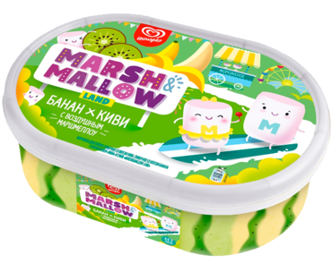 Мороженое двухслойное «MARSH&MALLOW LAND» банан-киви с воздушным маршмеллоу, 454 г Мороженое двухслойное «MARSH&MALLOW LAND» банан-киви с воздушным маршмеллоу, 454 г