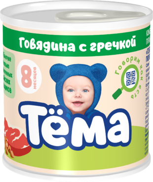Пюре «Тёма» Говядина с гречкой, 100 г Пюре «Тёма» Говядина с гречкой, 100 г