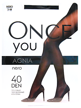 Колготки женские «Once You» Agnia 40 den, nero, размер 3