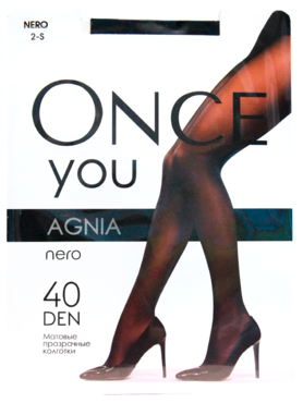 Колготки женские «Once You» Agnia 40 den, nero, размер 2 Колготки женские «Once You» Agnia 40 den, nero, размер 2