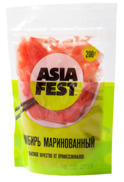Имбирь «ASIA FEST» маринованный в уксусе, 200 г Имбирь «ASIA FEST» маринованный в уксусе, 200 г
