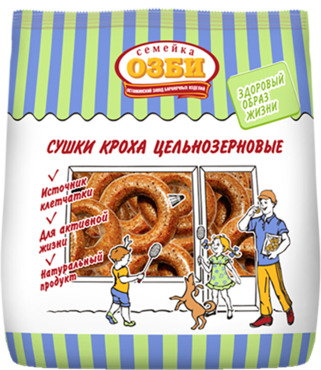 Сушки «Кроха» «Семейка ОЗБИ» цельнозерновые, 200 г Сушки «Кроха» «Семейка ОЗБИ» цельнозерновые, 200 г