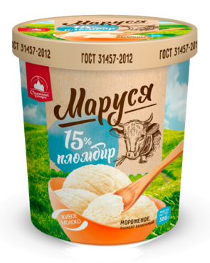 Мороженое «Маруся» пломбир ванильный, 380 г Мороженое «Маруся» пломбир ванильный, 380 г