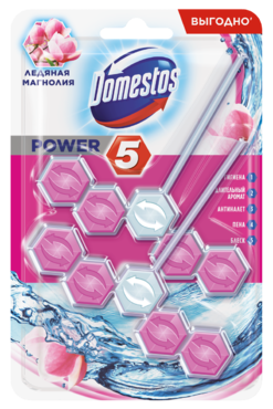 Блок для унитаза «Domestos Power 5» Ледяная магнолия, 110 г Блок для унитаза «Domestos Power 5» Ледяная магнолия, 110 г