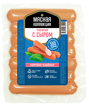 Сосиски «Мясная коллекция» с сыром, 300 г