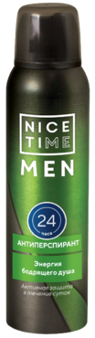 Антиперспирант «Nice Time» для мужчин «Энергия бодрящего душа», 150 мл Антиперспирант «Nice Time» для мужчин «Энергия бодрящего душа», 150 мл