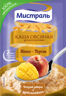 Каша овсяная «Мистраль» Манго-Персик, 40 г Каша овсяная «Мистраль» Манго-Персик, 40 г