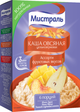 Каша «Мистраль» Ассорти фруктовых вкусов, 6шт, 240 г Каша «Мистраль» Ассорти фруктовых вкусов, 6шт, 240 г