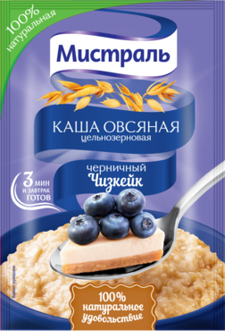 Каша овсяная «Мистраль» Черничный чизкейк, 40 г Каша овсяная «Мистраль» Черничный чизкейк, 40 г