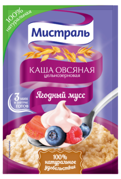 Каша овсяная «Мистраль» Ягодный мусс, 40 г Каша овсяная «Мистраль» Ягодный мусс, 40 г