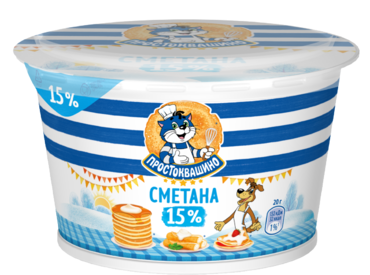 Сметана 15% «Простоквашино», 180 г Сметана 15% «Простоквашино», 180 г