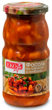 Фасоль «EKO» с грибами по-гречески, 510 г Фасоль «EKO» с грибами по-гречески, 510 г